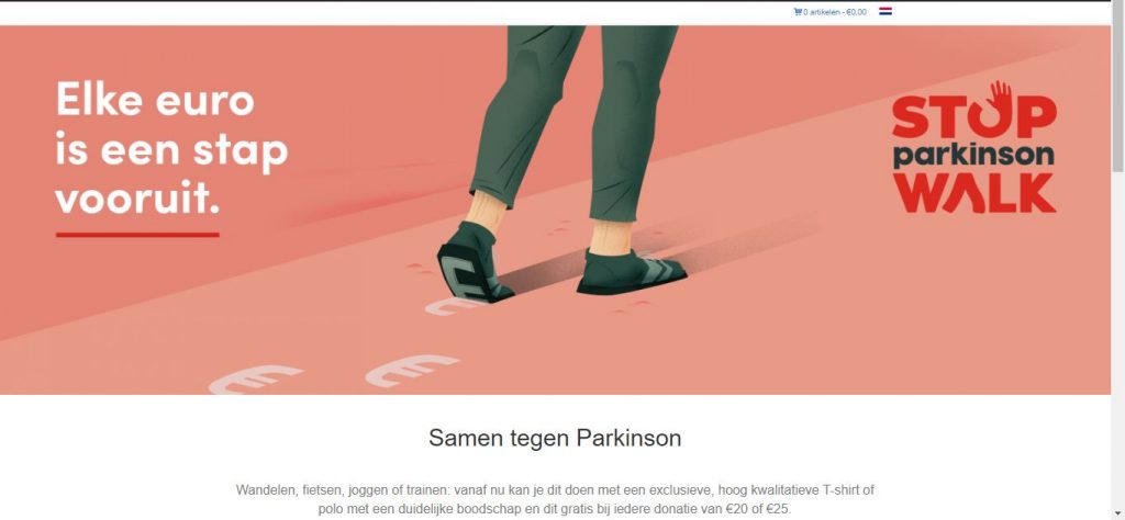 Portfolio: Rainbow Solutions Webdesign: Stop Parkinson vzw shoppagina