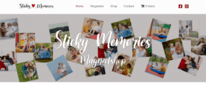Portfolioafbeelding website Sticky Memories: een website en webshop voor het bestellen van gepersonaliseerde magneten in WordPress en Beaver Builder